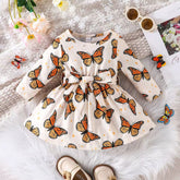 2PC Butterfly Full Sleeves Frock